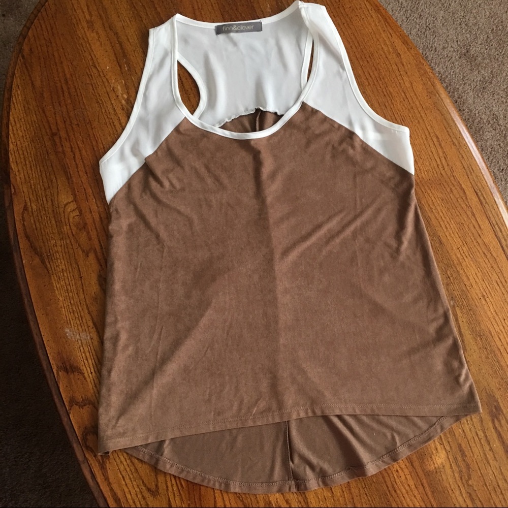 💥FINAL💥FINN & CLOVER Faux Suede Racerback Top - Picture 6 of 7